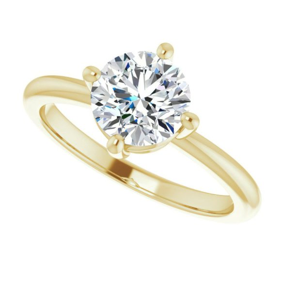 2.0Carat -8.0mm Kite-Set Round Moissanite Solitaire Ring - Picture 15 of 15